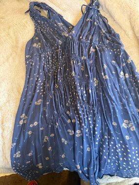 Lucky Brand Blue Floral Halter Dress